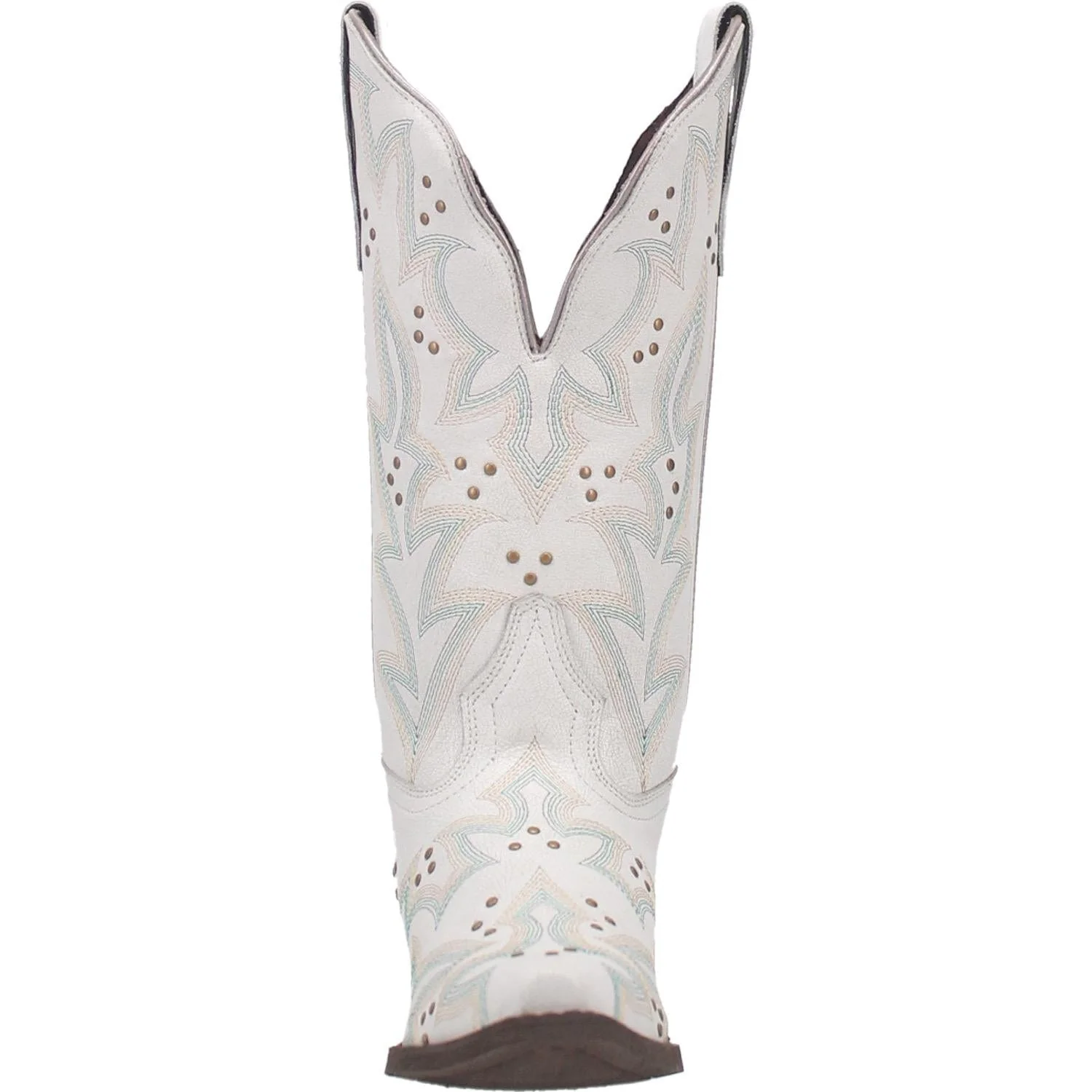 Laredo Women's Adrian White Embroidered Pull On Studded Western Boots 52419 - Image 5
