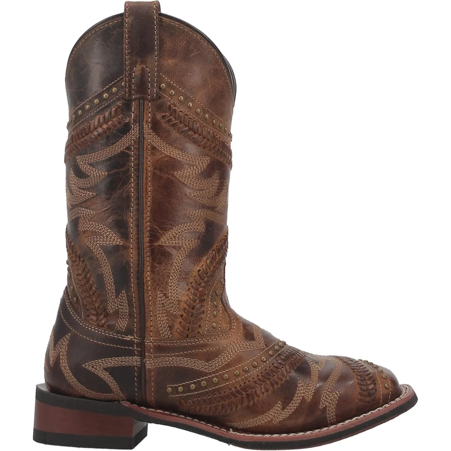 Laredo Women's Charli Brown Bucklace Studded Western Boots 5893 - Image 3
