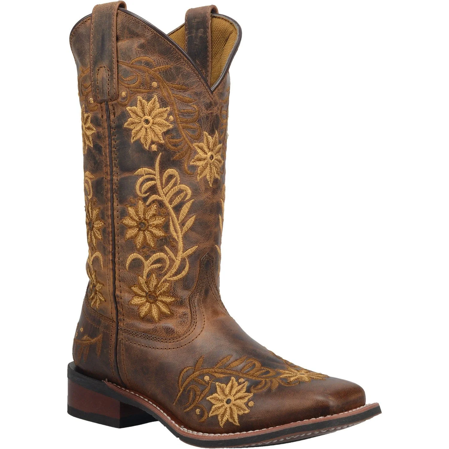 Laredo Women's Secret Garden Brown Leather Cowgirl Boots 5822