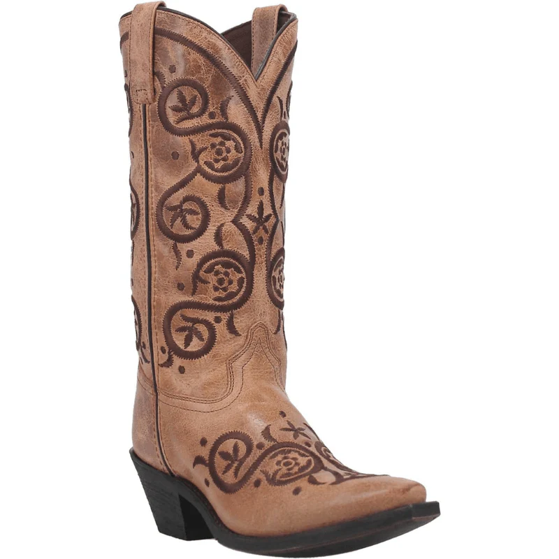 Laredo Women's Whirlaway Taupe Brown Snip Toe Western Boots 52422