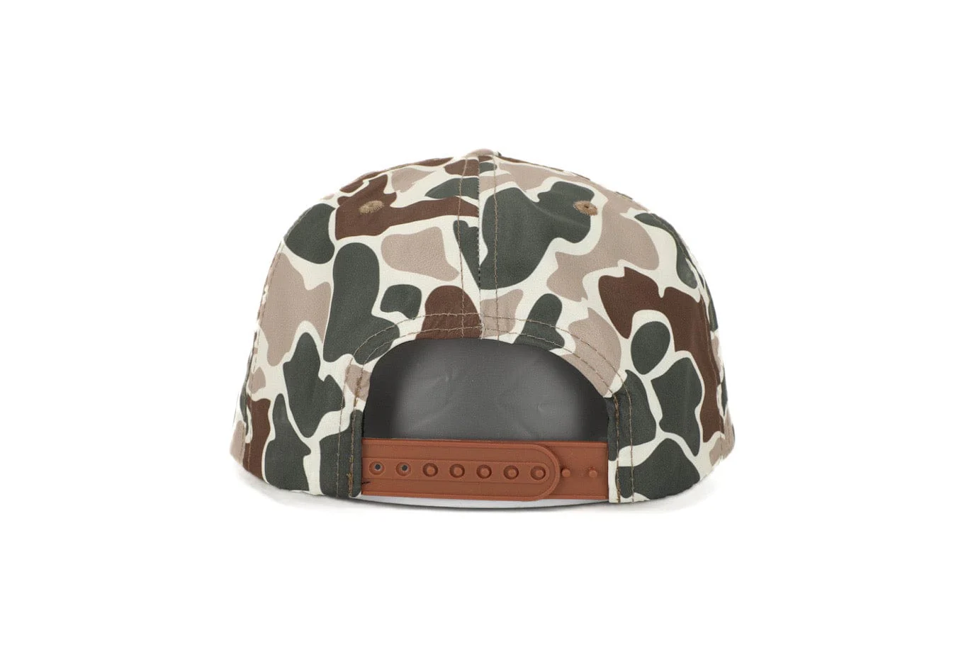 Leather Patch Green and Brown Camo Vintage Rope Old School Hat - Image 3