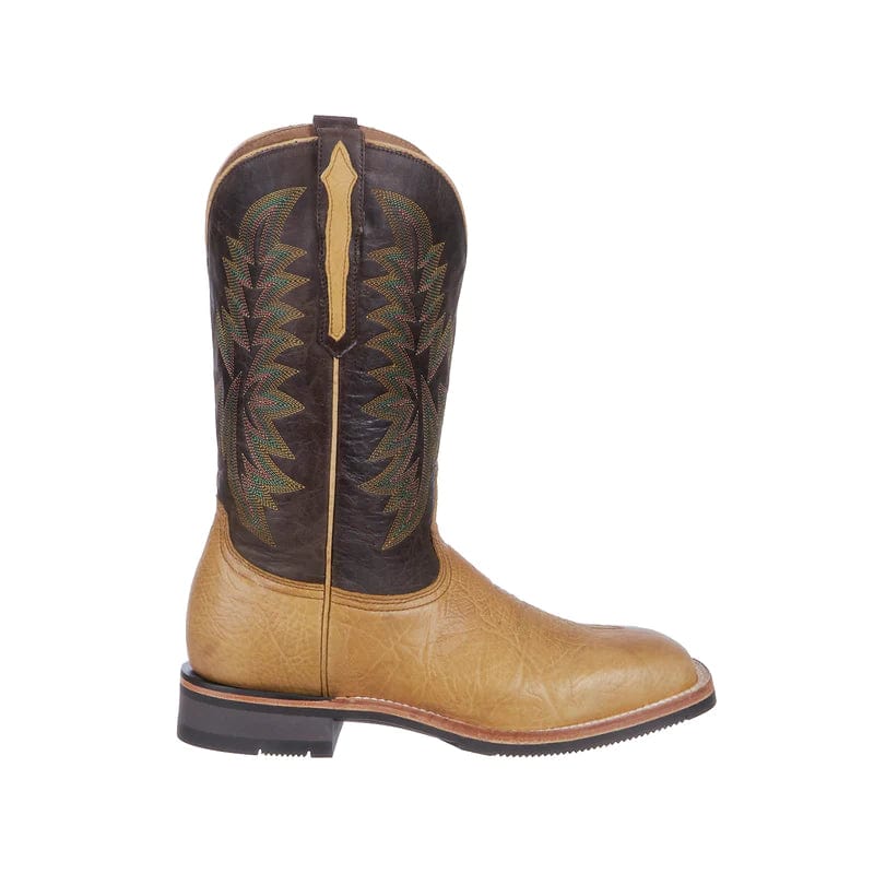 Lucchese Men's Rudy Tan/Chocolate Horseman Barn Boots M4091.WF - Image 2