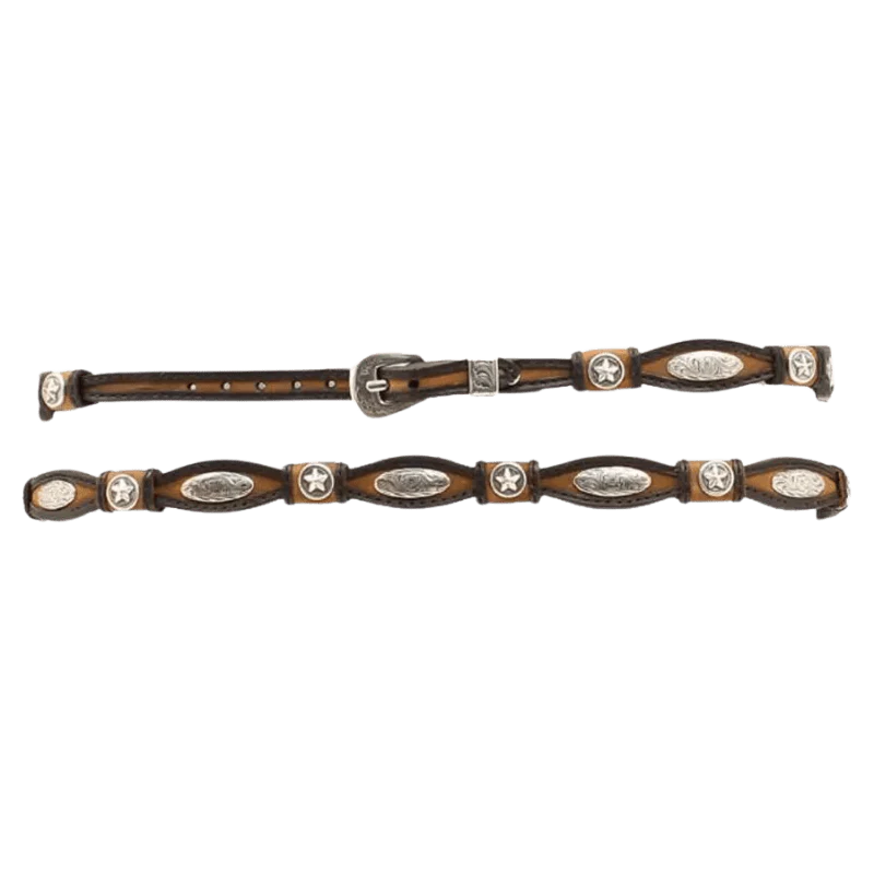 M&F Western 3/8 Scalloped Hatband with Silver Conchos 02395107