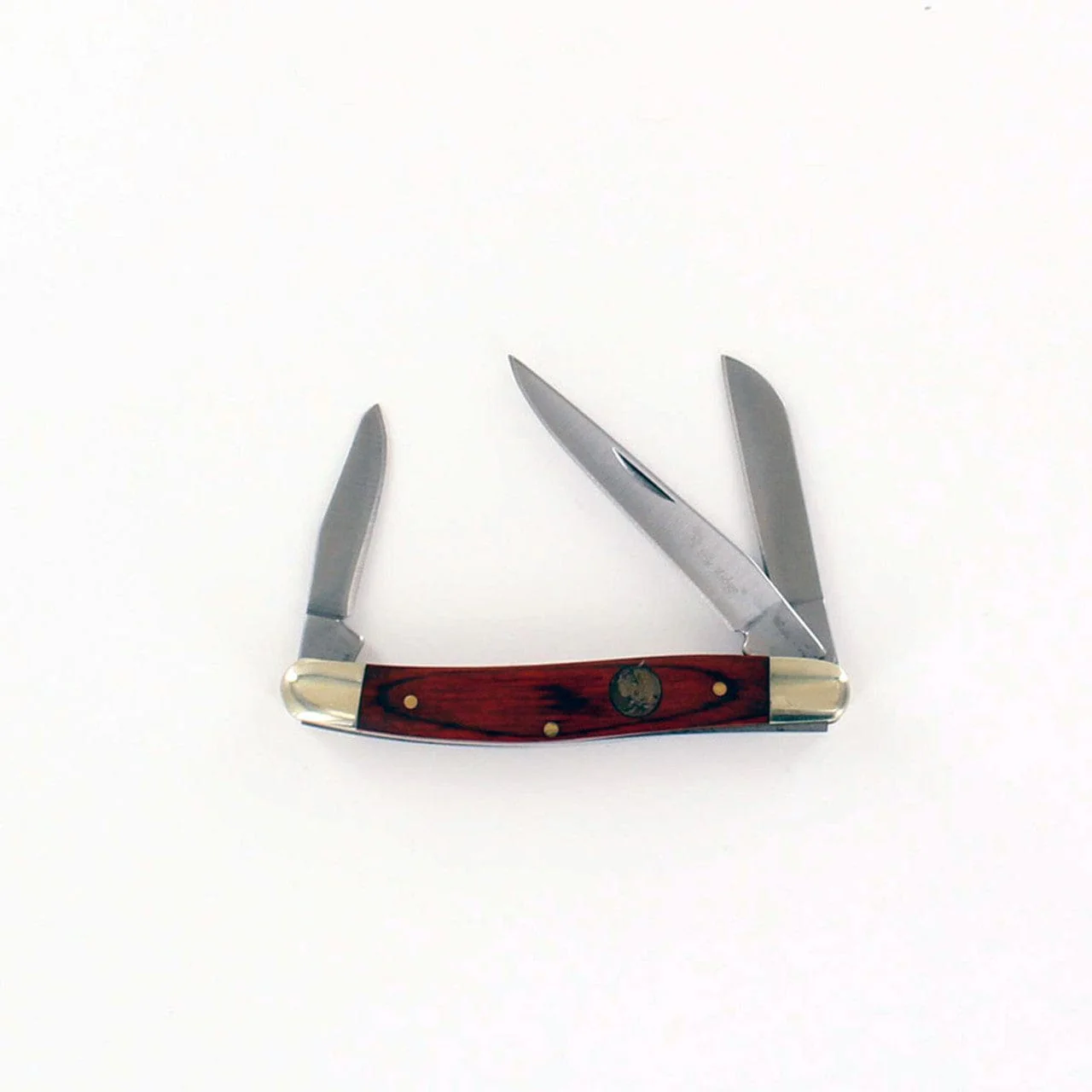 M&F Western Elk Ridge 3 Blade Stockman Knife with Brown Pakkawood Handle DKER323W