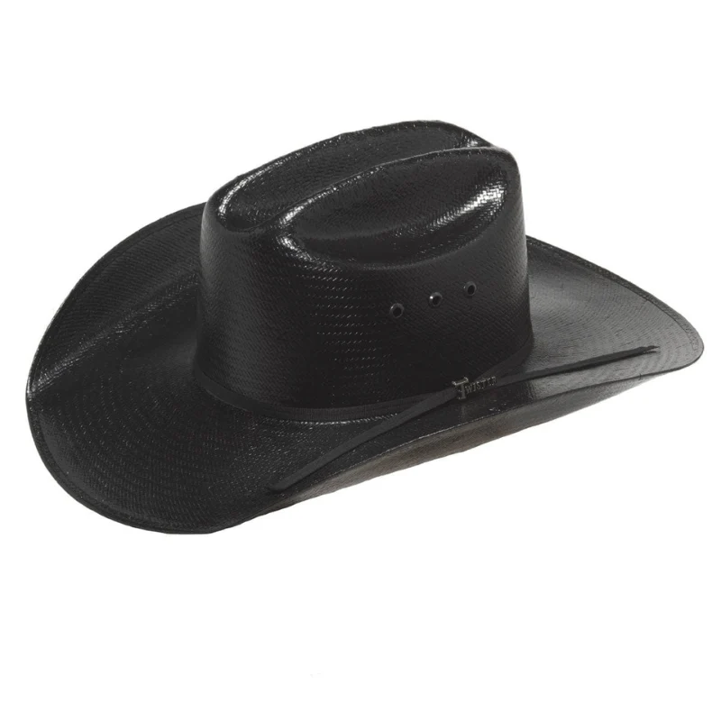 M&F Western Men's Twister 8X Black Shantung Straw Western Hat T7153801