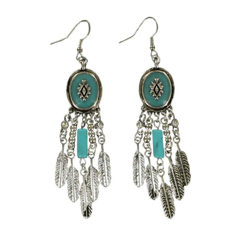 M&F Western Women's Blazin Roxx Feather Earrings 30636