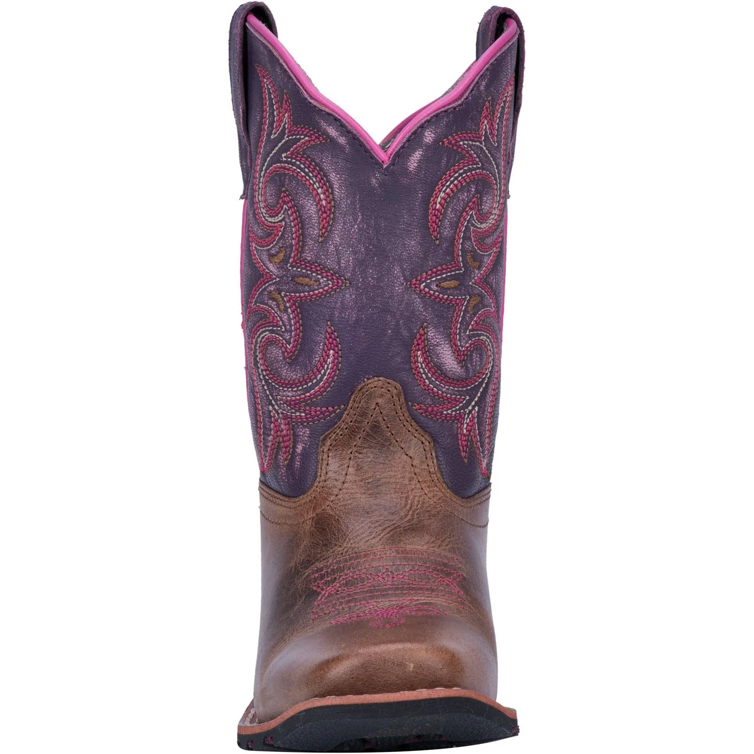 Dan Post Children's Majesty Brown/Purple Leather Cowboy Boots DPC2947 - Image 4