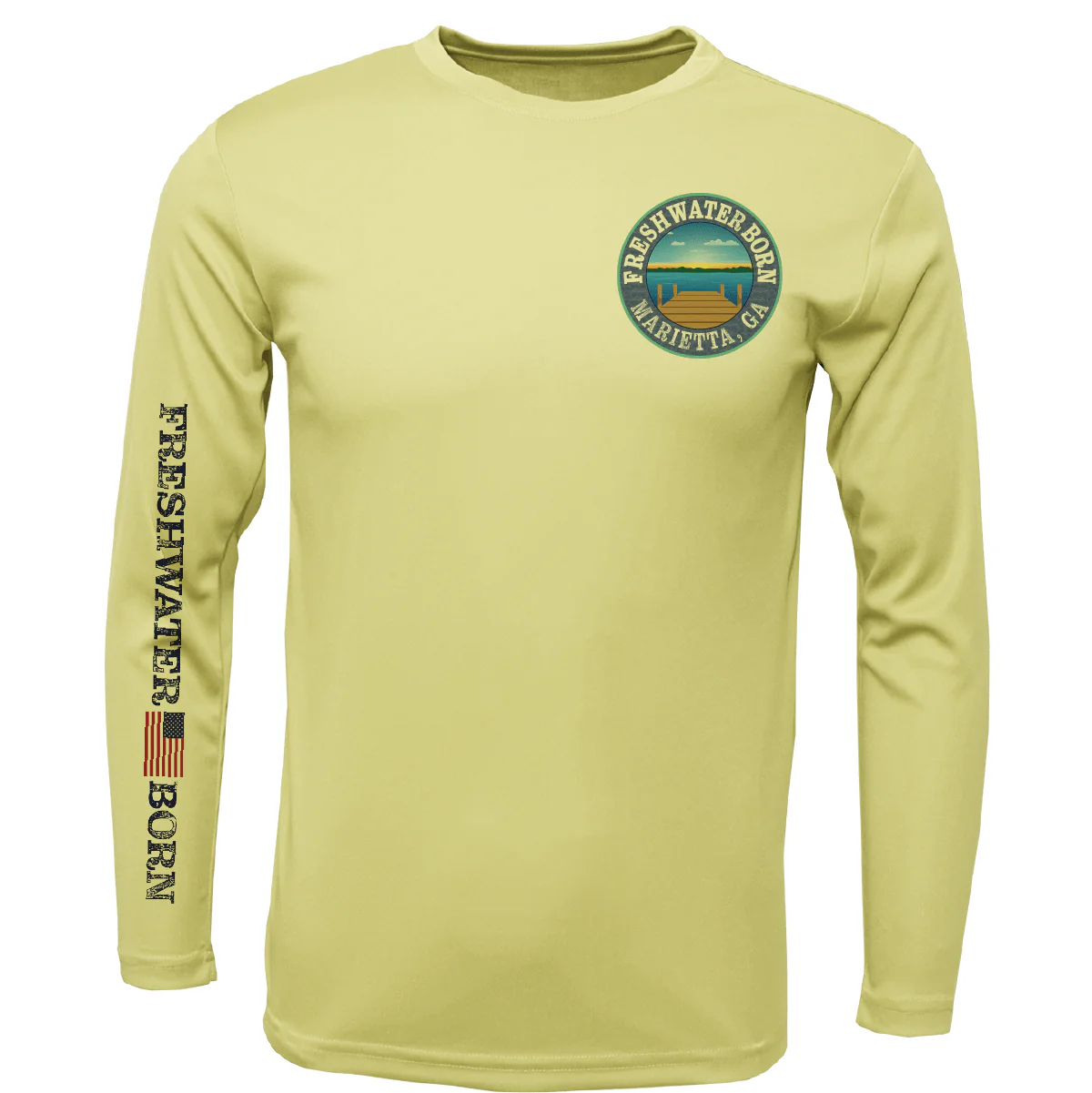 Marietta, GA Freshwater Born Largemouth Bass Men's Long Sleeve UPF 50+ Dry-Fit Shirt - Image 10