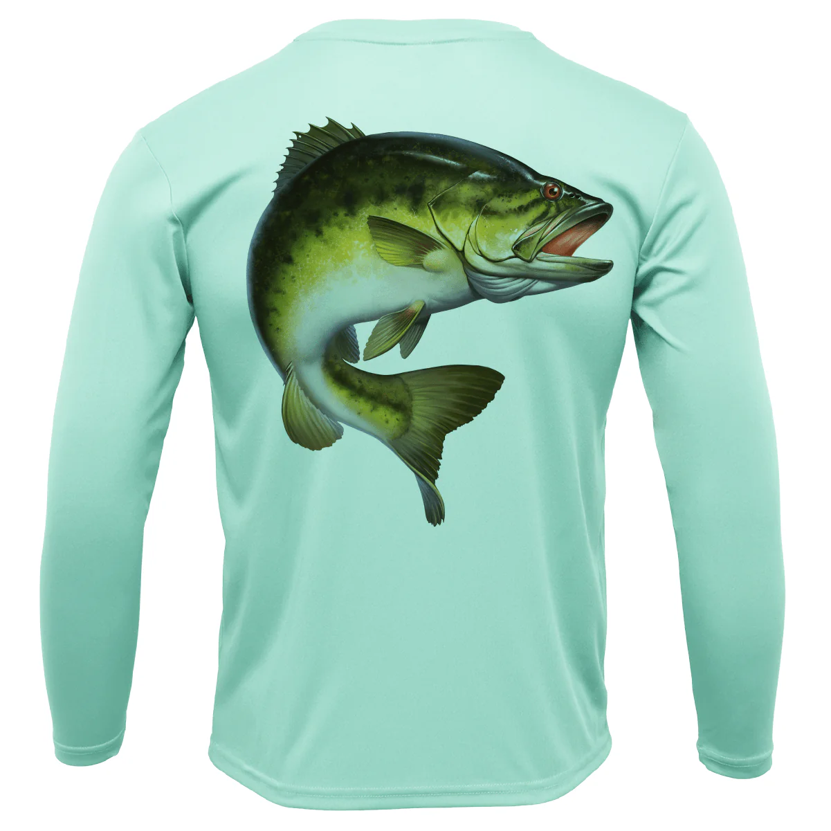 Marietta, GA Freshwater Born Largemouth Bass Men's Long Sleeve UPF 50+ Dry-Fit Shirt - Image 7