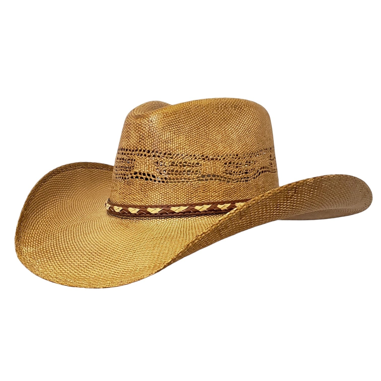 Gone Country Maverick Brown - Straw Bangora Cowboy Hat