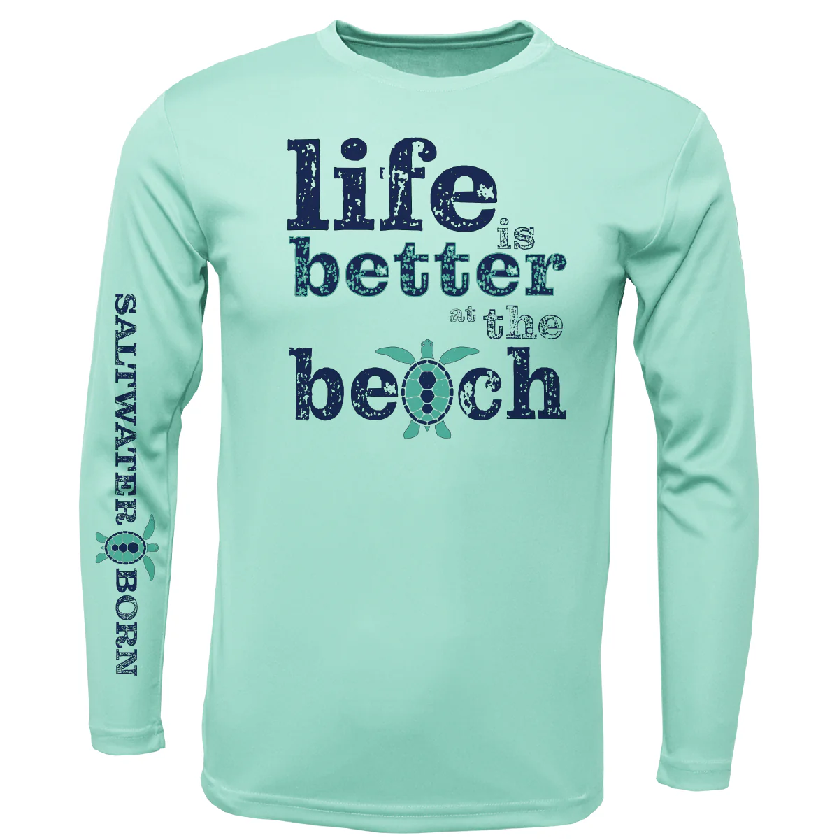 Men's Clean "Life Is Better At The Beach" Turtle Long Sleeve UPF 50+ Dry-Fit Shirt - Image 3