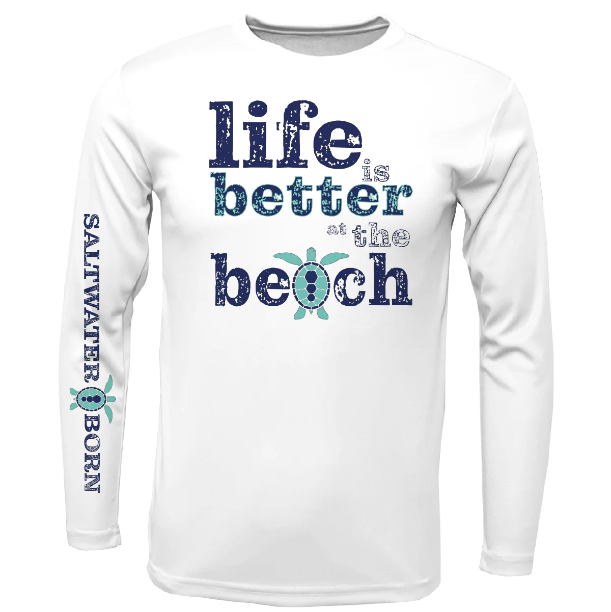Men's Clean "Life Is Better At The Beach" Turtle Long Sleeve UPF 50+ Dry-Fit Shirt - Image 5