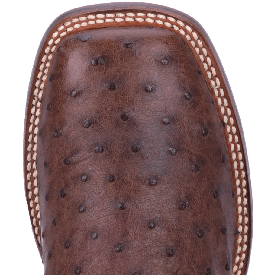 Dan Post Men's Alamosa Chocolate Full Quill Ostrich Exotic Boots DP3875 - Image 4