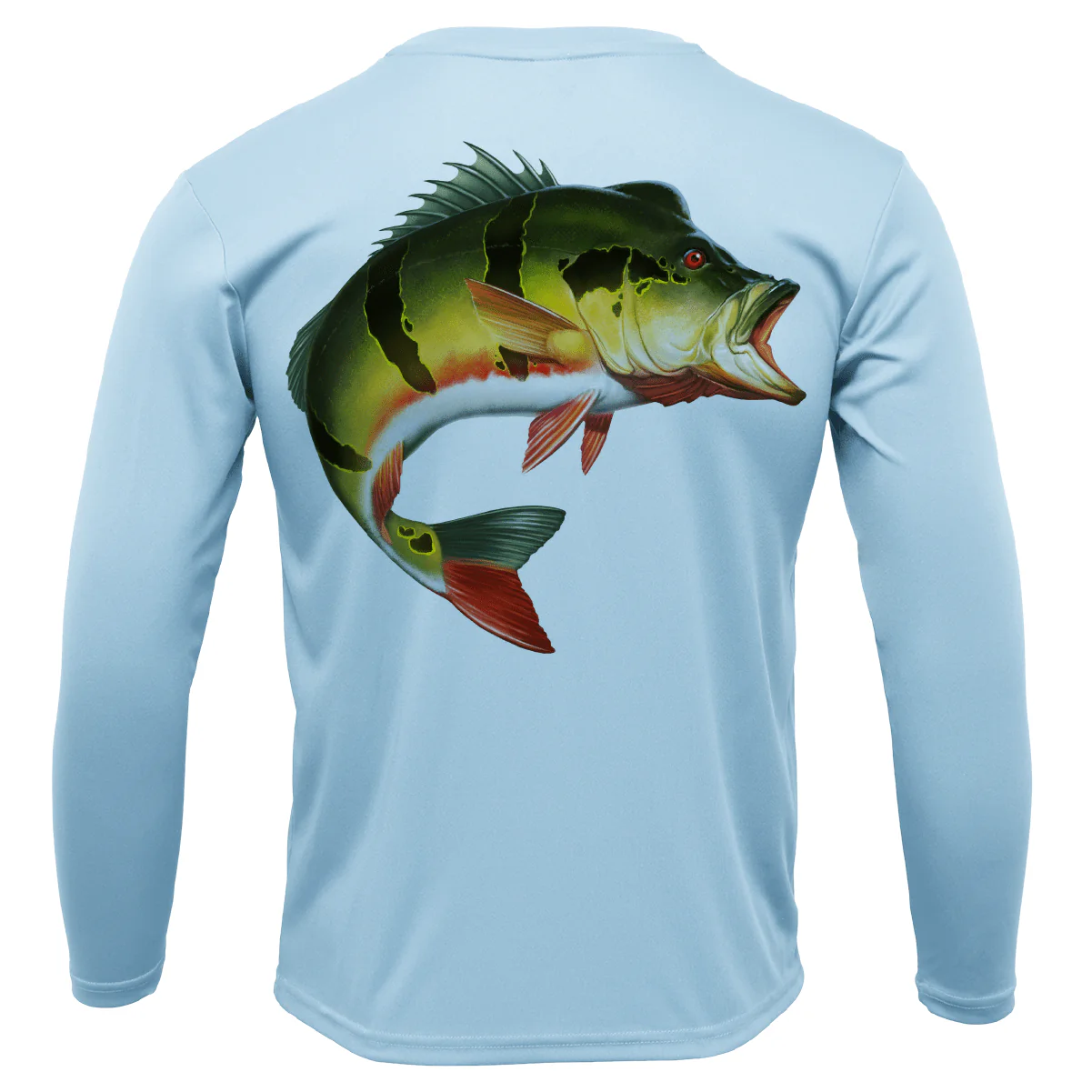 Miami, FL Freshwater Born Peacock Bass Men's Long Sleeve UPF 50+ Dry-Fit Shirt - Image 3