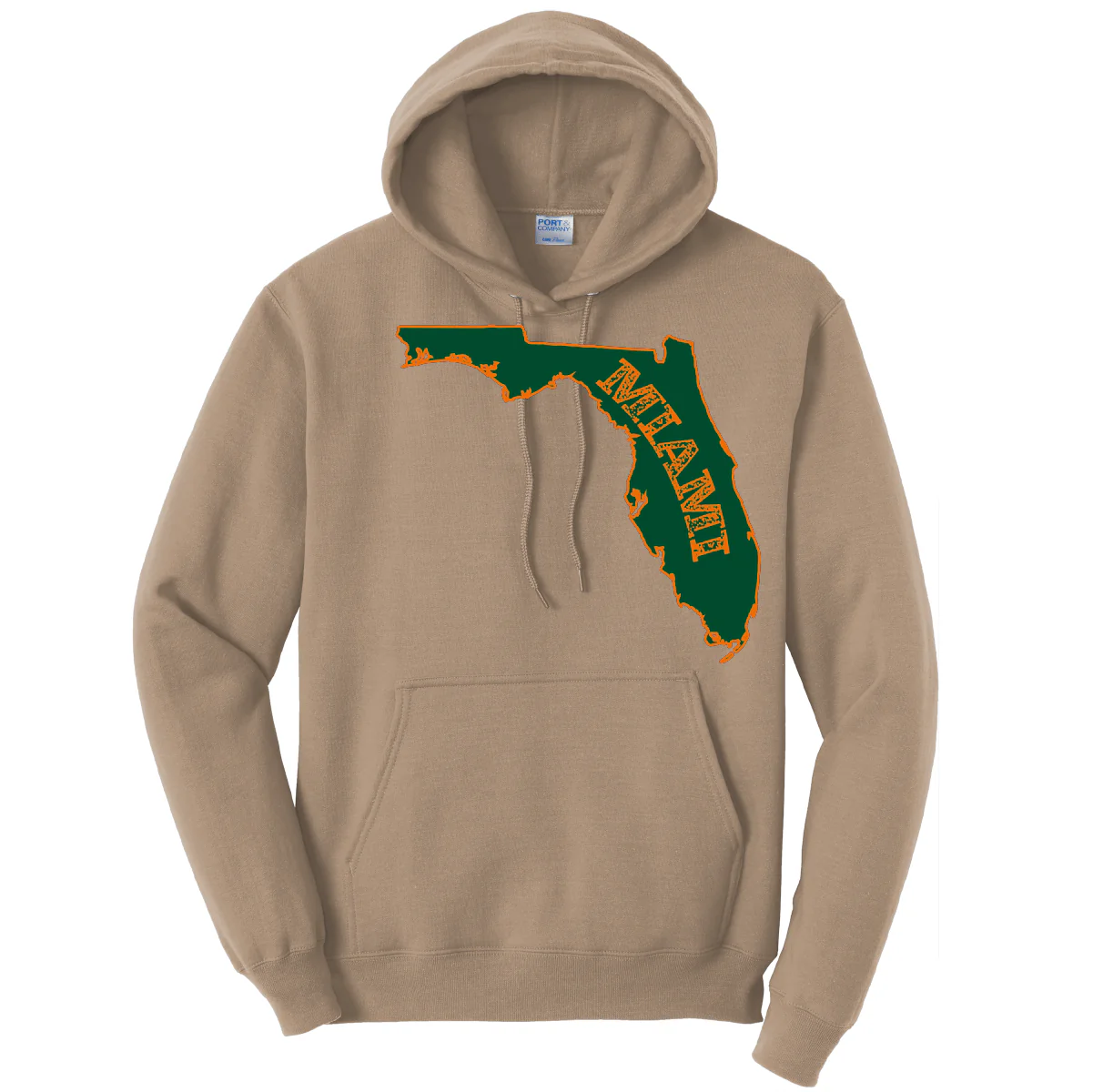 Miami Orange and Green Cotton Hoodie - Image 13