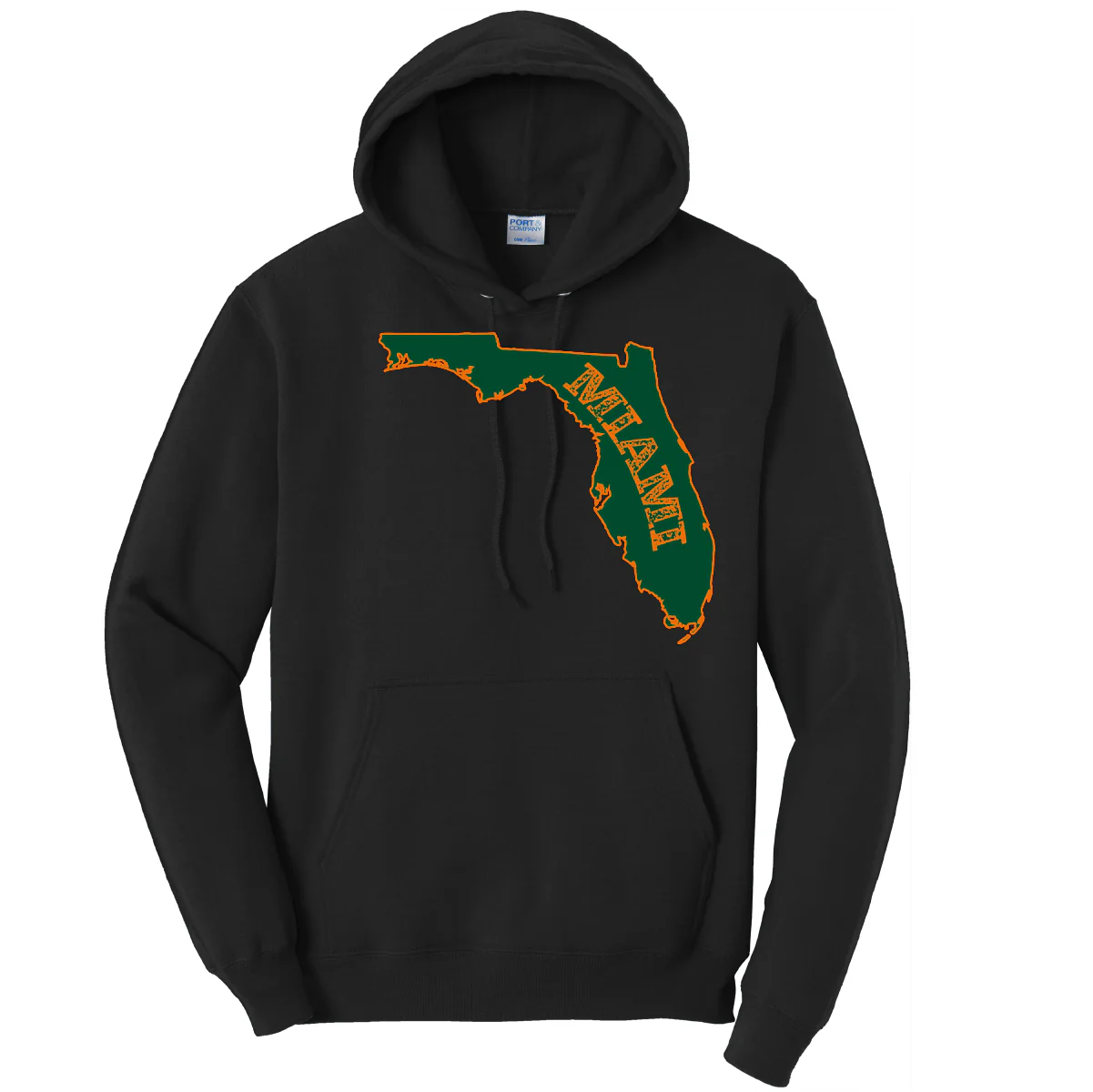 Miami Orange and Green Cotton Hoodie - Image 3