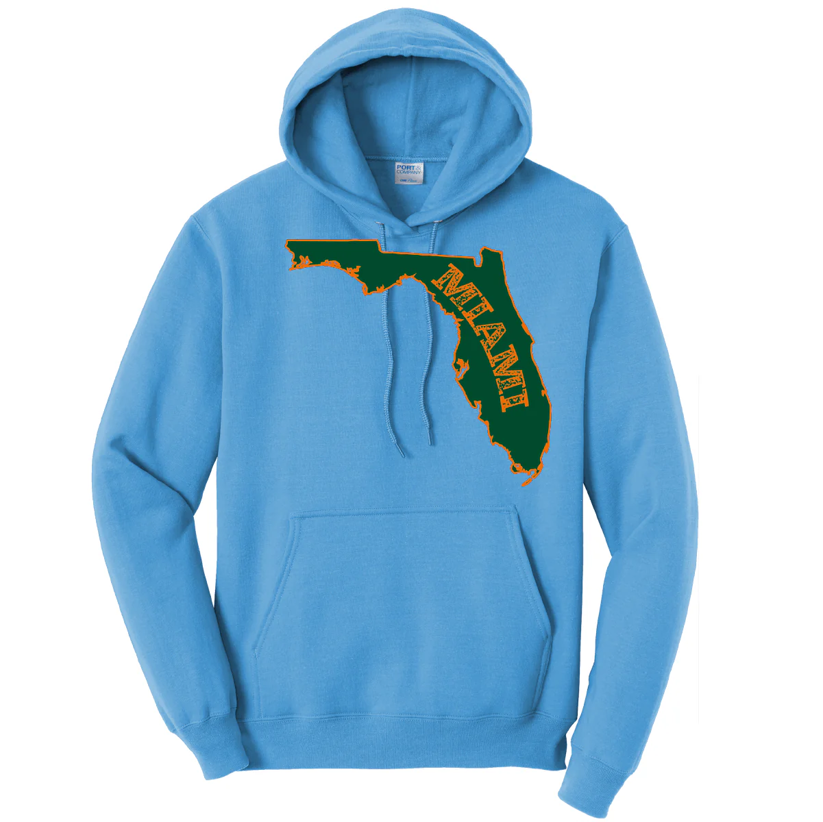 Miami Orange and Green Cotton Hoodie - Image 5
