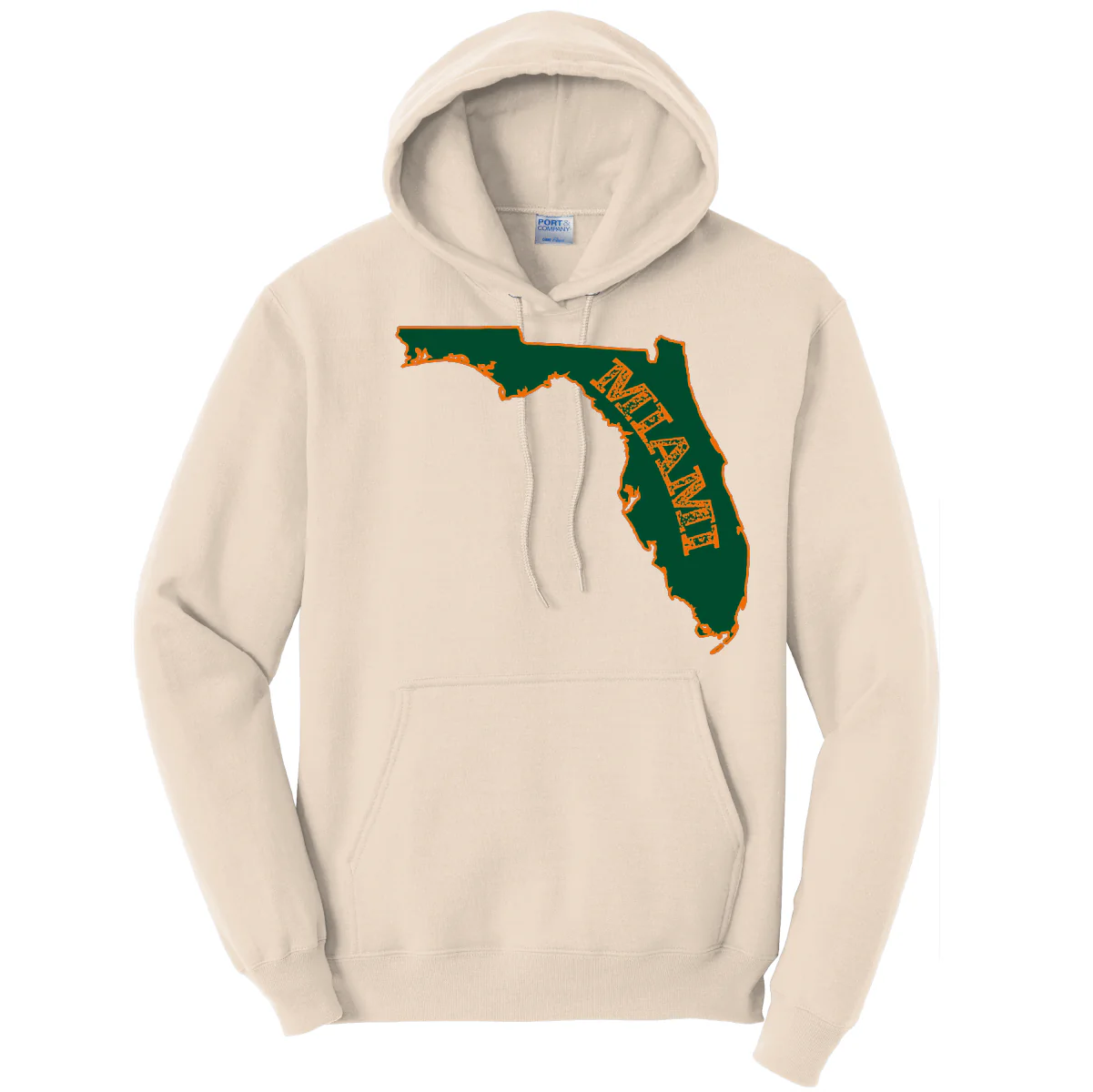 Miami Orange and Green Cotton Hoodie - Image 9