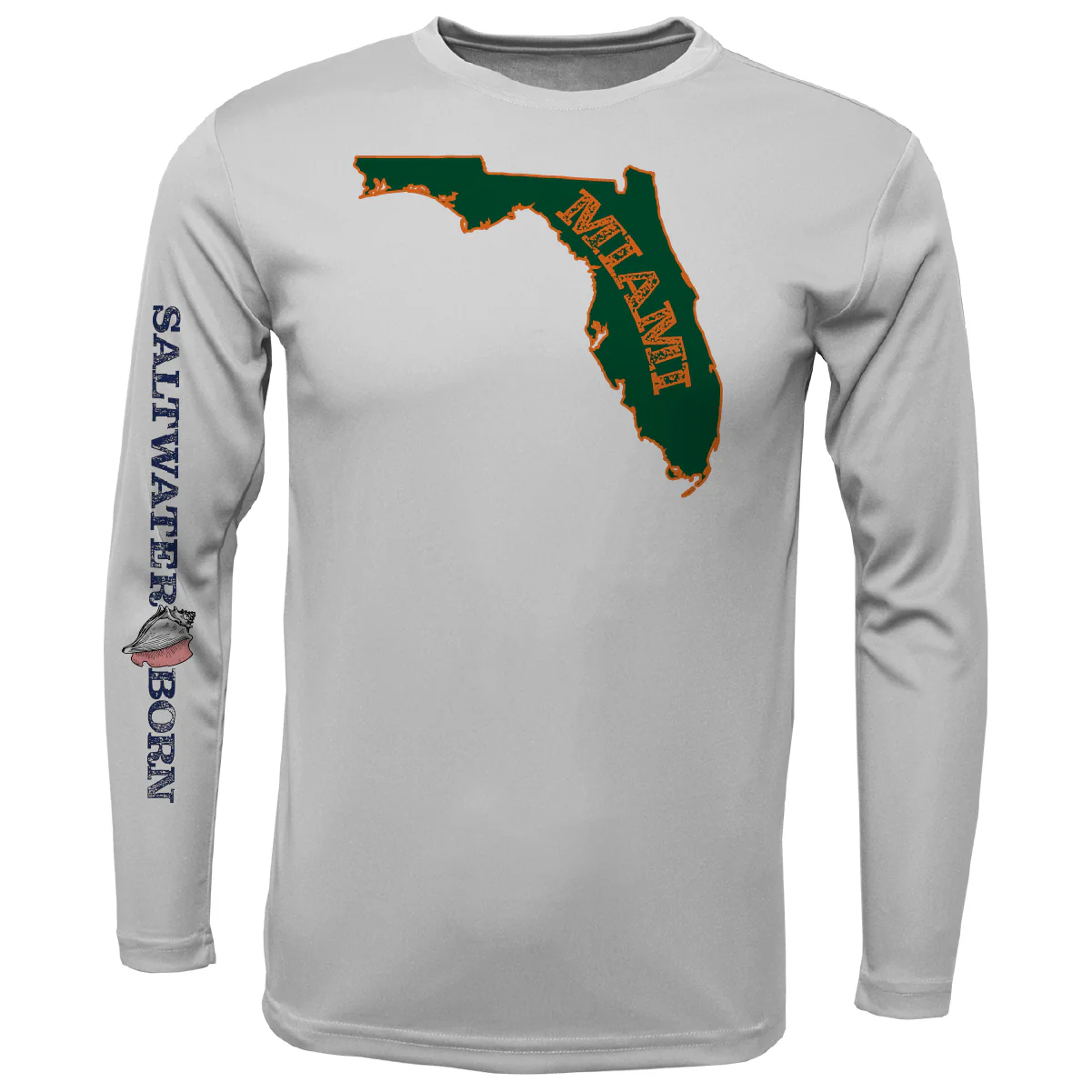 Miami Orange and Green Key West, FL Long Sleeve UPF 50+ Dry-Fit Shirt - Image 5