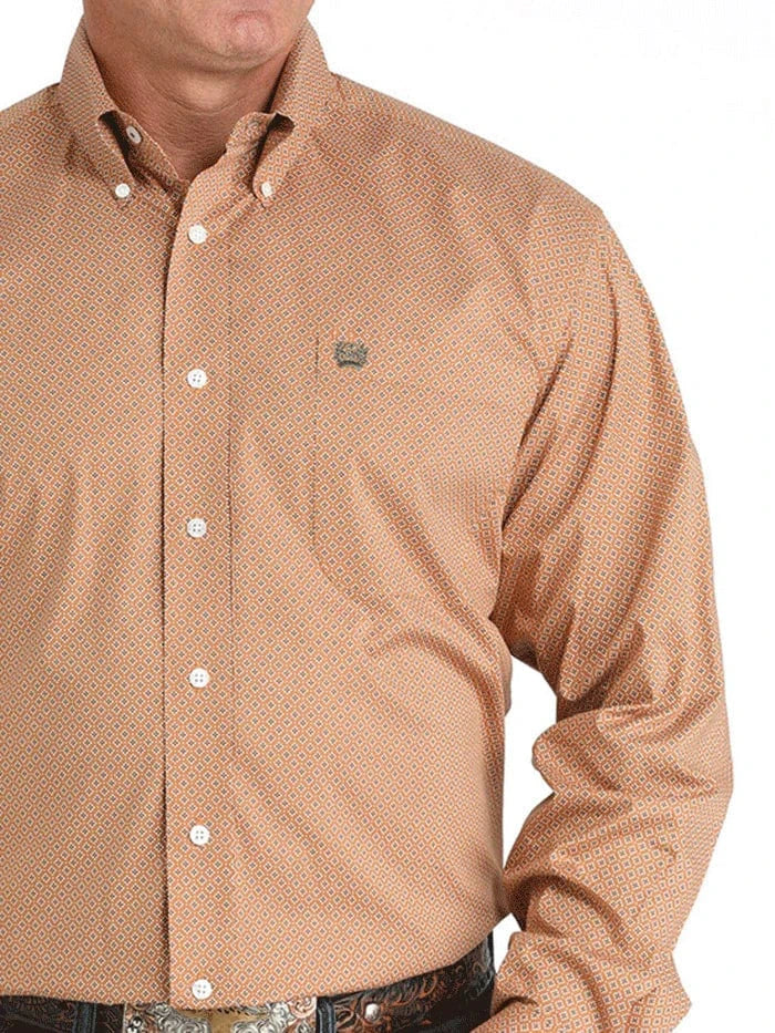 Cinch Men's Brown Geometric Button Down Western Shirt MTW1105980 - Image 2