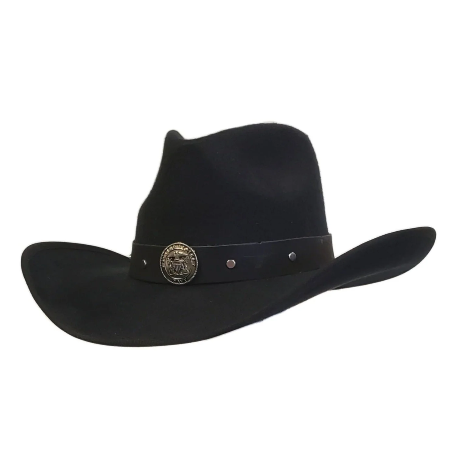 Gone Country Navy Heroes - Black Cotton Poly Felt Cowboy Hat