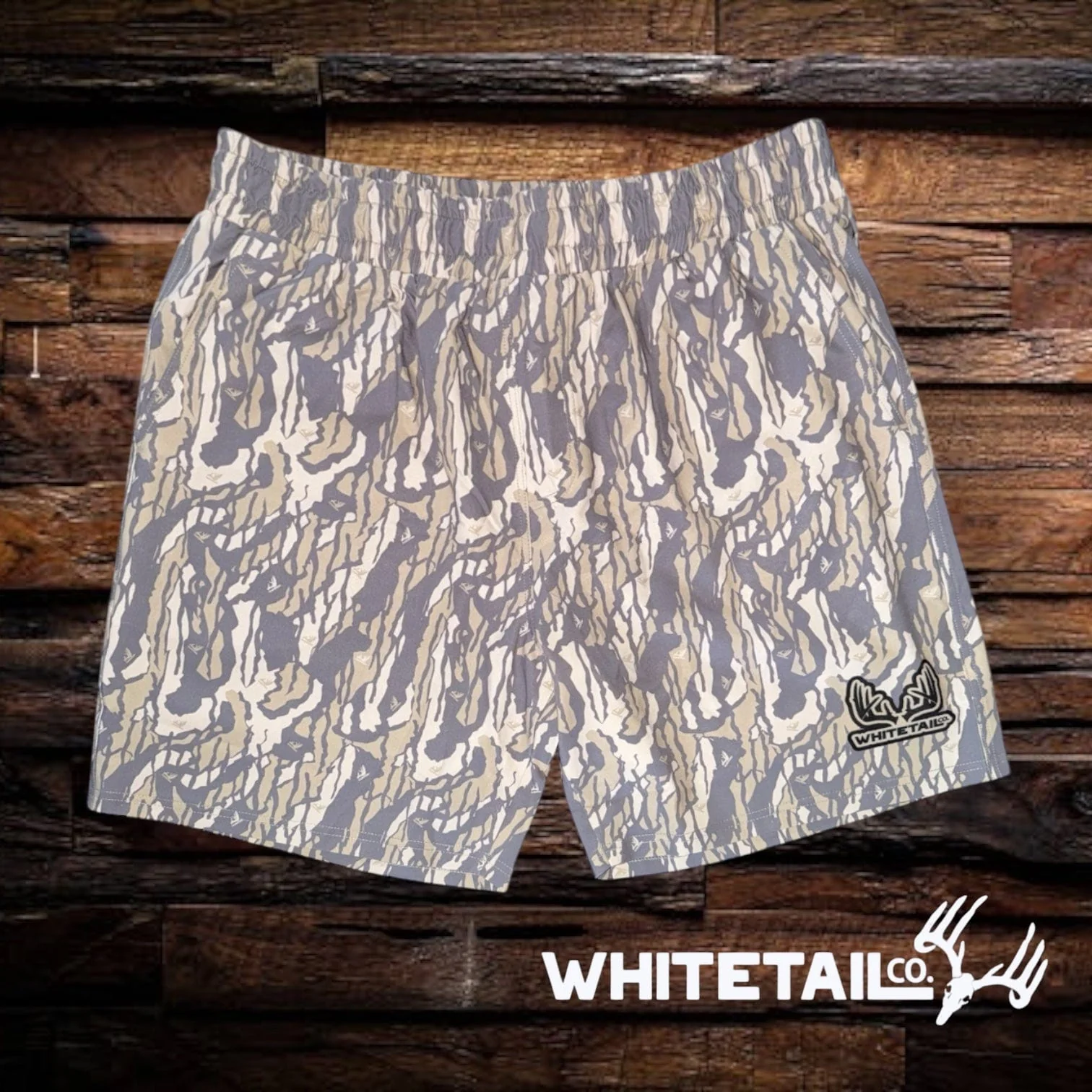 Whitetail Co. Hunt Camp Shorts Faded Old Tree Bark - Image 3