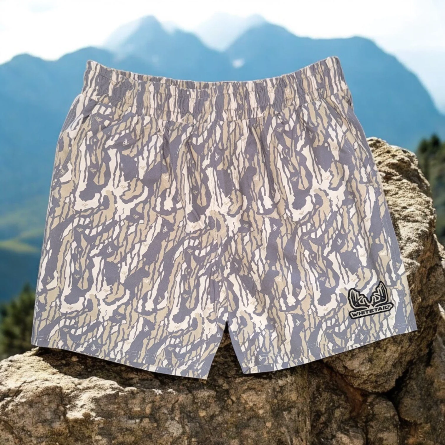 Whitetail Co. Hunt Camp Shorts Faded Old Tree Bark - Image 4