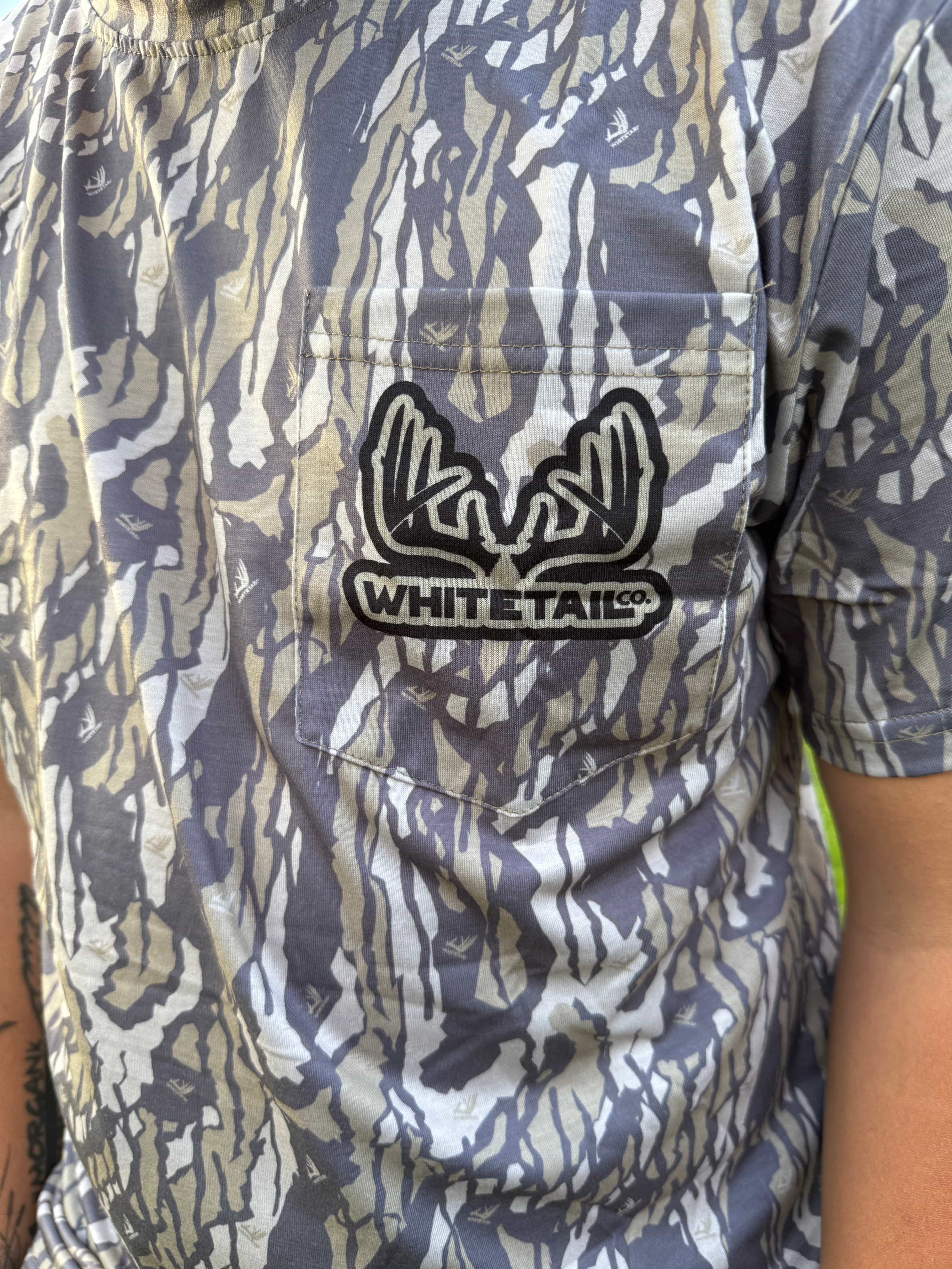 Whitetail Co. Old Tree Bark Camo Faded Pocket Tee - Image 3
