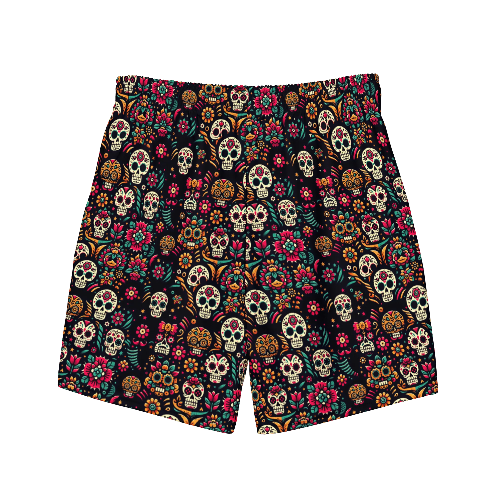 Night Calavera: Dark Skulls Swim Trunks - Image 2