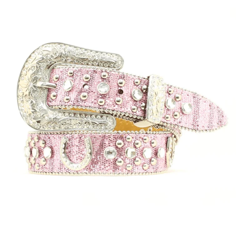 Nocona Girls Pink Rhinestone Belt N4411030