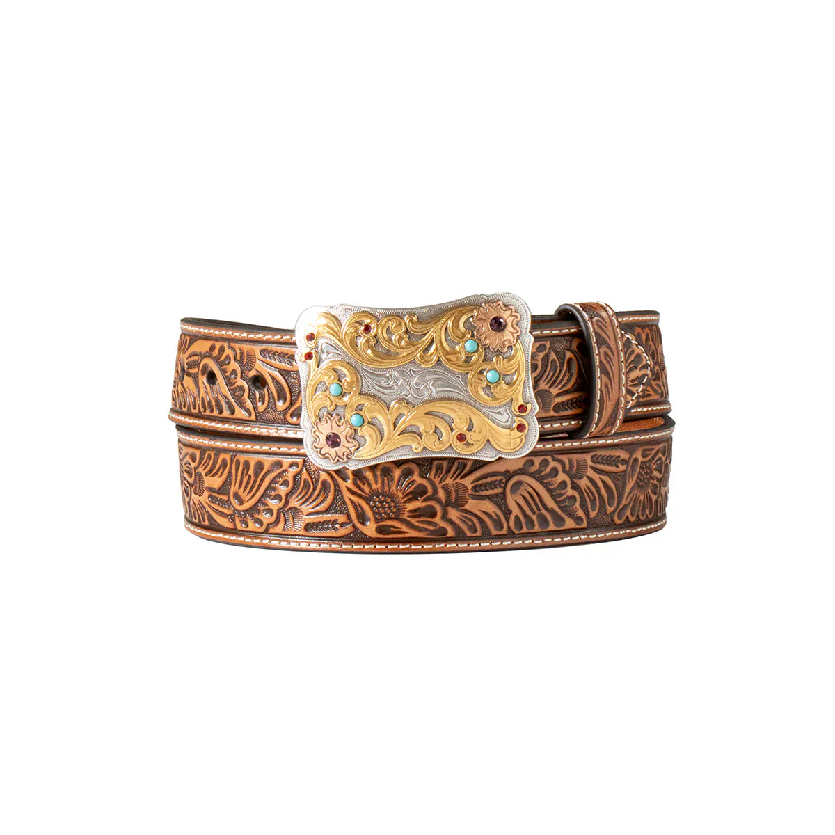 Nocona Women's Light Brown Floral Western Belt  N320005648