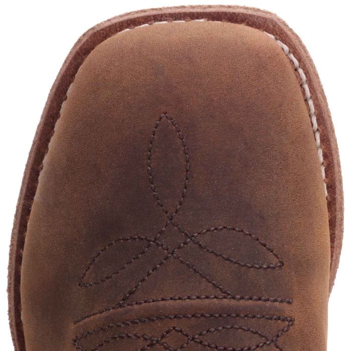 Old West Kids Dark Clay Distressed Brown Western Boots BSC 1953 - Image 4