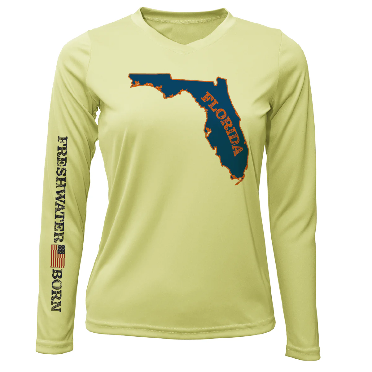 Orange and Blue Freshwater Born Women's Long Sleeve UPF 50+ Dry-Fit Shirt - Image 11