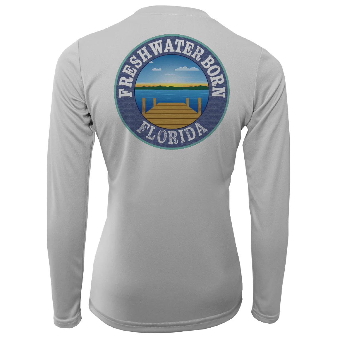 Orange and Blue Freshwater Born Women's Long Sleeve UPF 50+ Dry-Fit Shirt - Image 6