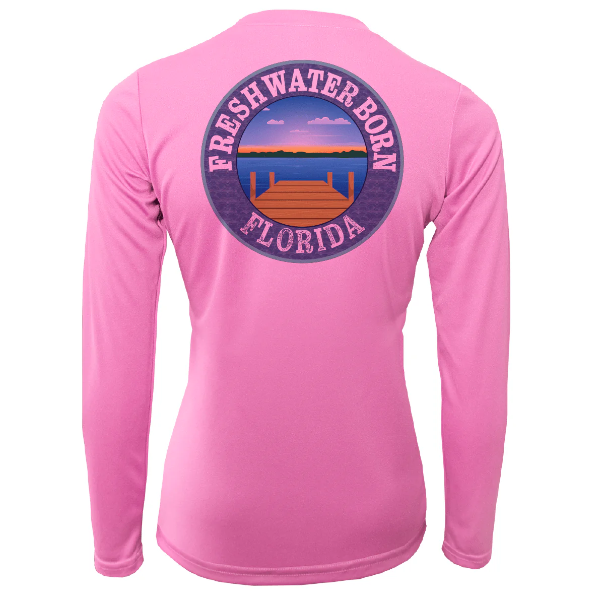 Orange and Blue Freshwater Born Women's Long Sleeve UPF 50+ Dry-Fit Shirt - Image 8