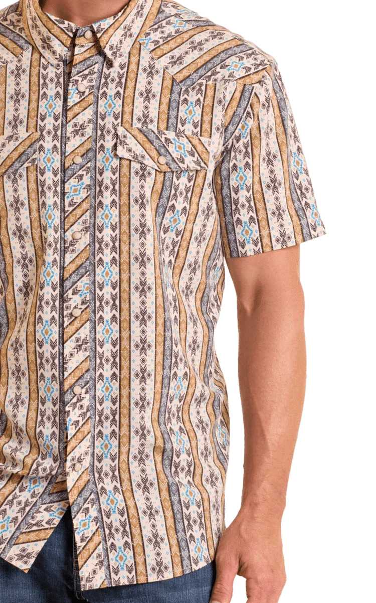 Panhandle Slim Men's Wallpaper Snap Performance Short Sleeve Shirt TMN3S06512 - Image 3