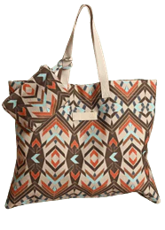 Panhandle Taupe Printed Bag with Woven Strap BU43X02670 - Image 2