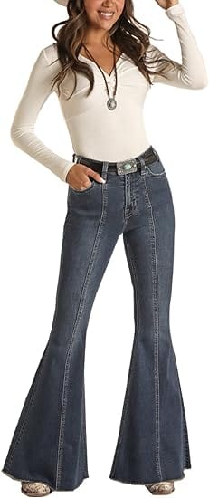 Panhandle Women's High Rise Extra Stretch Bell Bottom Jeans WHB2690 - Image 3
