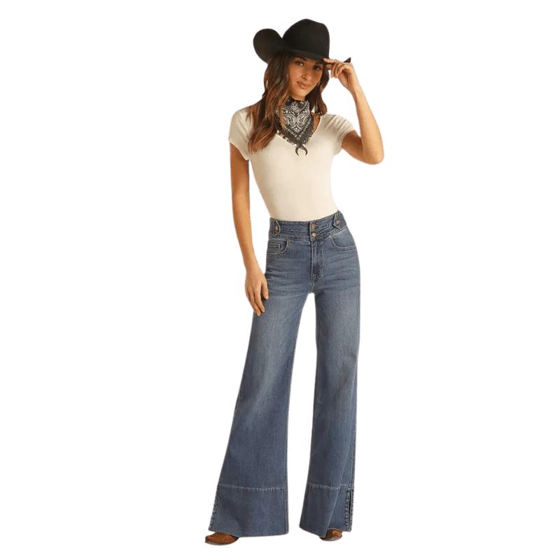 Panhandle Women's High Rise Extra Stretch Palazzo Flare Jeans WHF2693