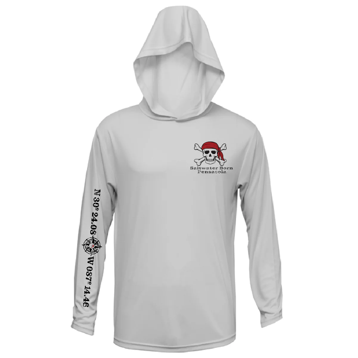 Pensacola, FL "All for Rum and Rum for All" Long Sleeve UPF 50+ Dry-Fit Hoodie - Image 2