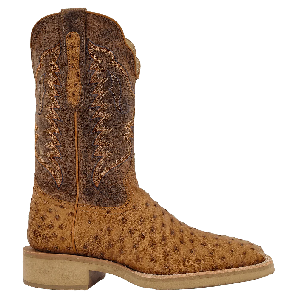 R Watson Men's Antique Saddle Full Quill Ostrich Exotic Boots RW4540-2 - Image 4