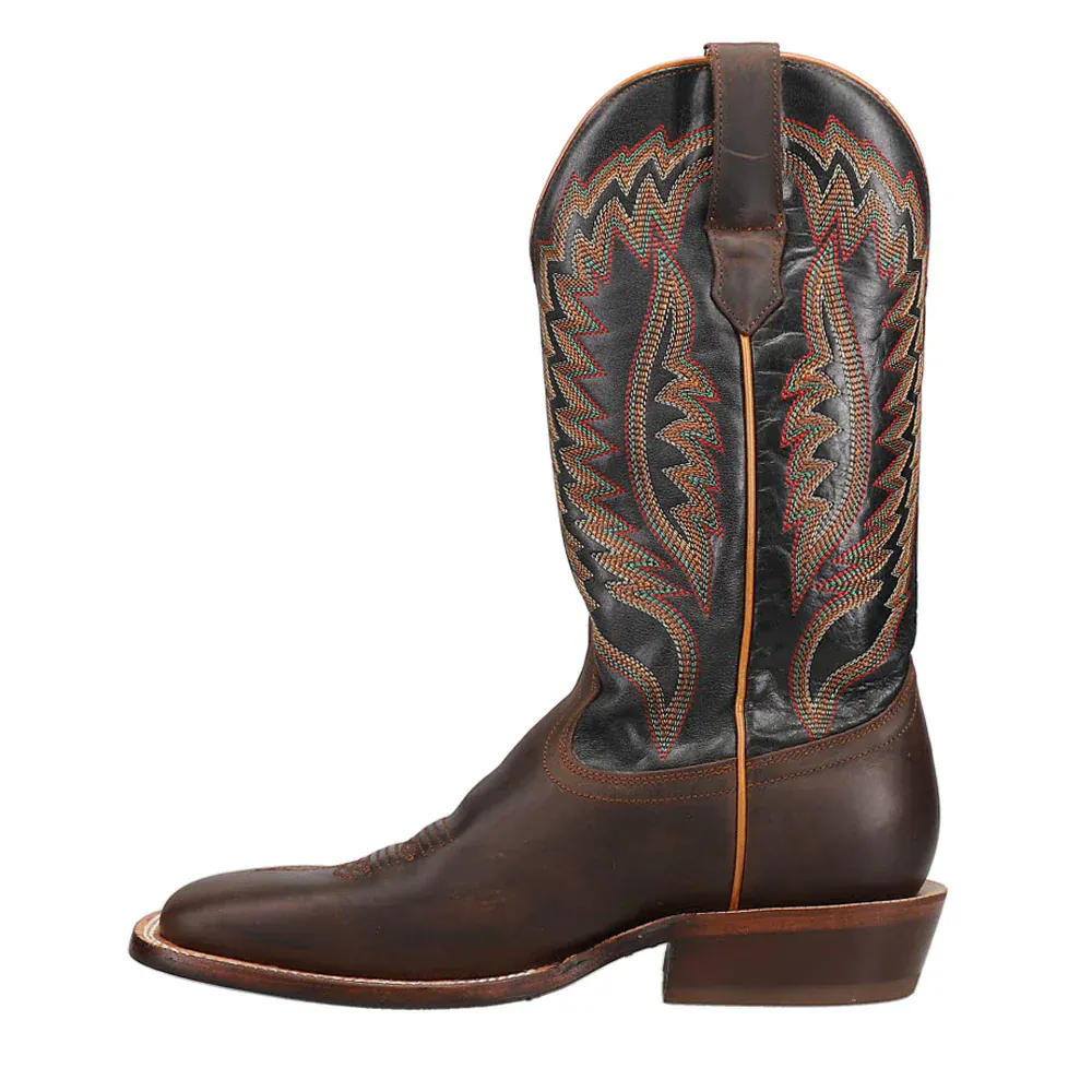 R Watson Men's Brown Goat Embroidered Cowboy Boots WR0003-2 - Image 3