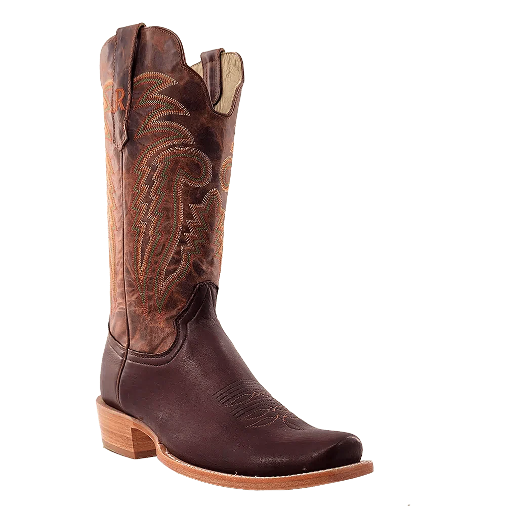 R. Watson Men's Chocolate Deer Narrow Square Western Boot RW7302-1