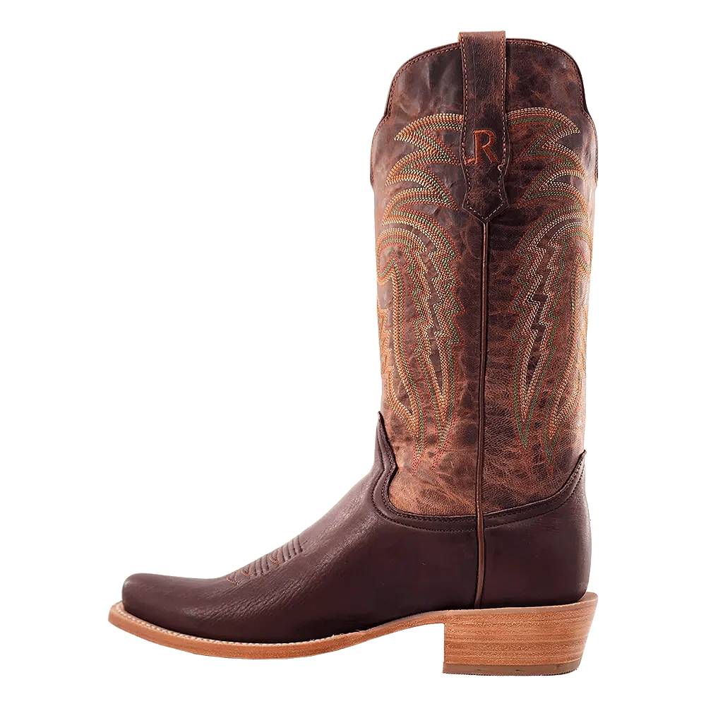 R. Watson Men's Chocolate Deer Narrow Square Western Boot RW7302-1 - Image 5
