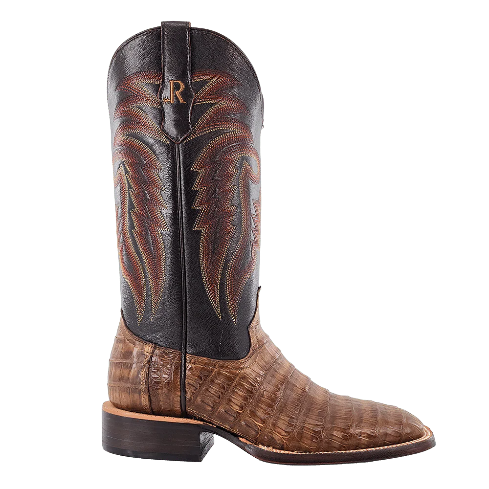 R. Watson Men's Coco Caiman Tail Square Toe Exotic Western Boots RW3004-2 - Image 2