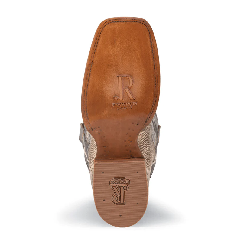 R. Watson Men's Natural Ring Tail Lizard Exotic Cowboy Boots RW7900-2 - Image 4