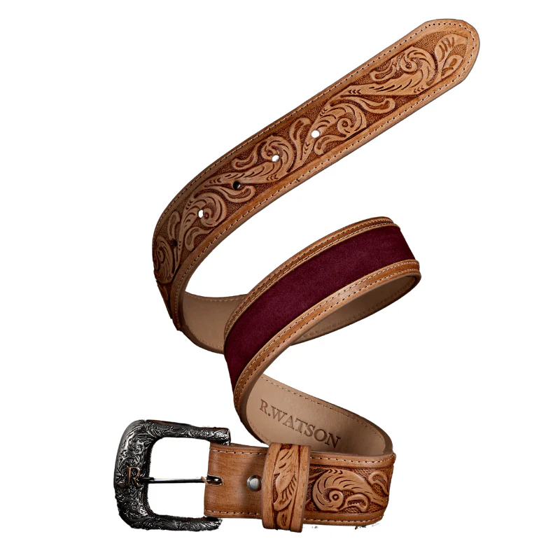 R. Watson Men's Rhubarb Suede Belt RWB2319