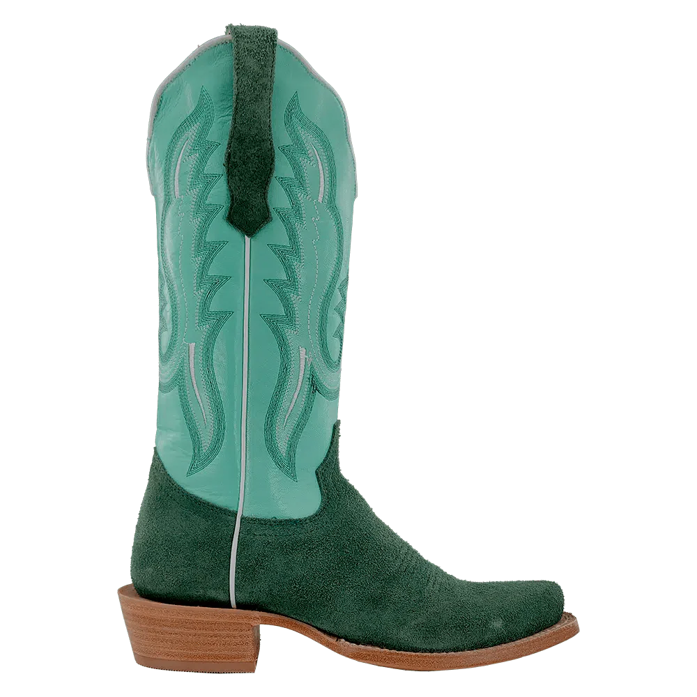 R. Watson Women's Teal Roughout Western Boot RWL8419 1 - Image 2
