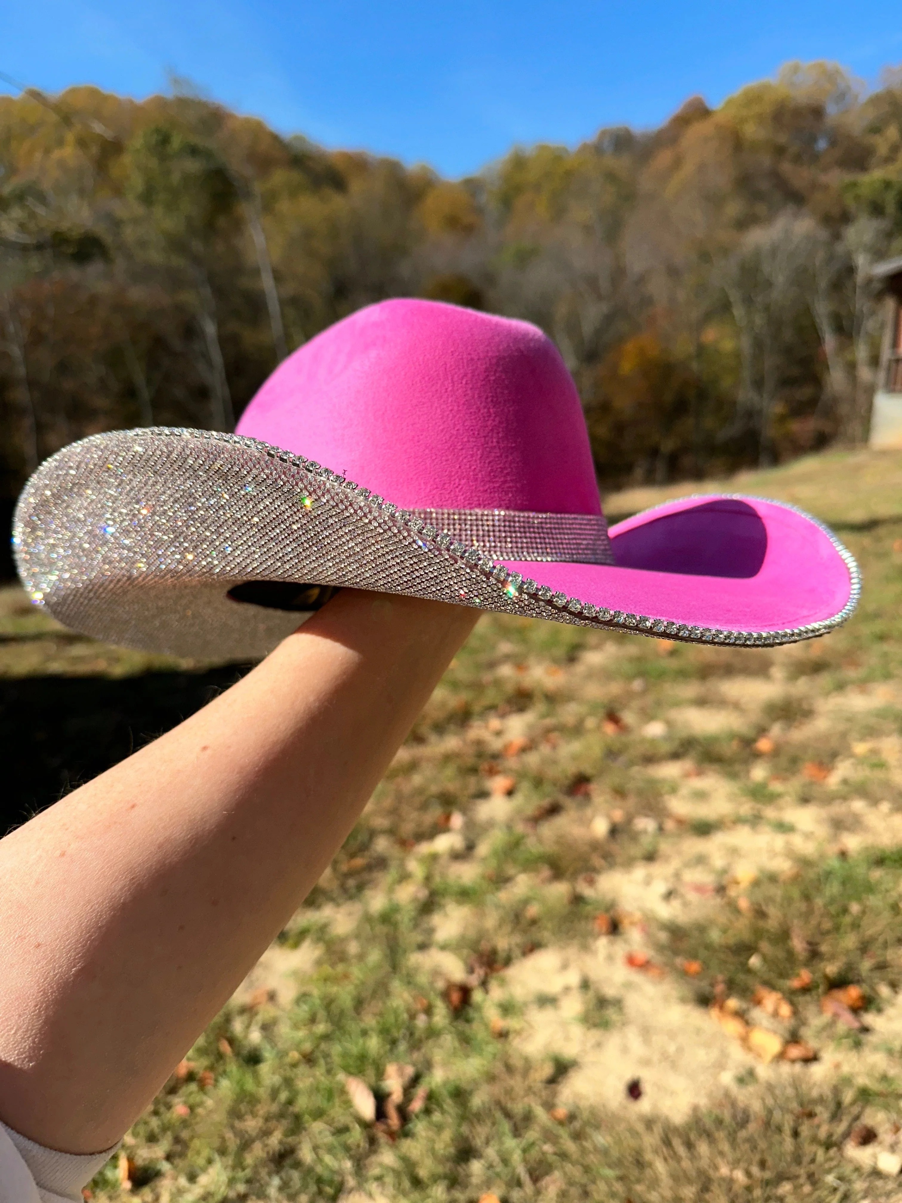 Rhinestone Cowgirl Women's Barbie Pink Hat & Crystal Cowgirl Hat