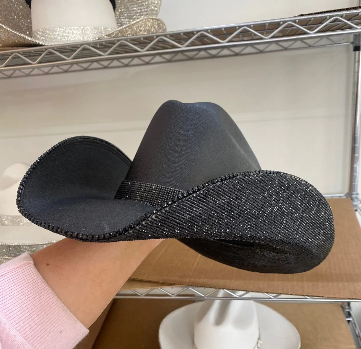 Rhinestone Cowgirl Women's "Blacked Out" Square Style Cowgirl Hat - Image 2